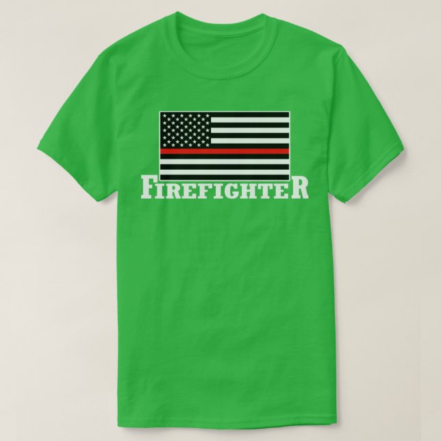 T-shirt Pompier américain Fighter US Flag Fireman1 (Design devant)