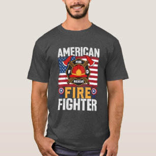 T-shirt Pompier Américain Patriotique