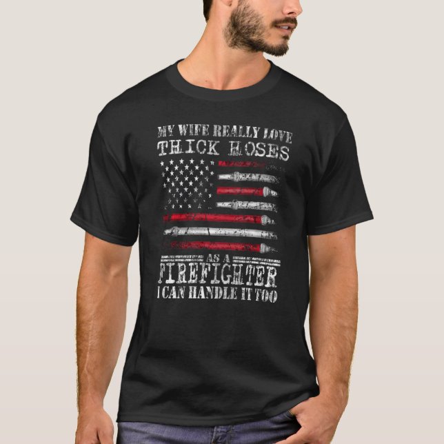 T-shirt Pompier American Flag Mari pompier (Devant)
