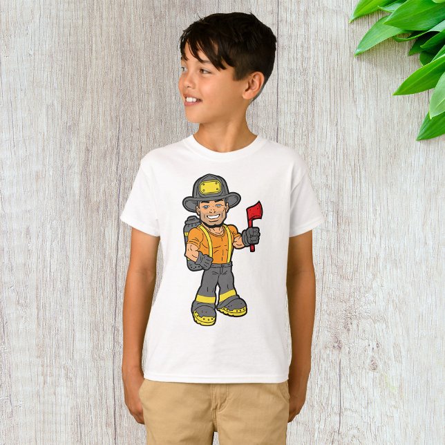 T-shirt Pompier Avec Un Axe (Créateur téléchargé)