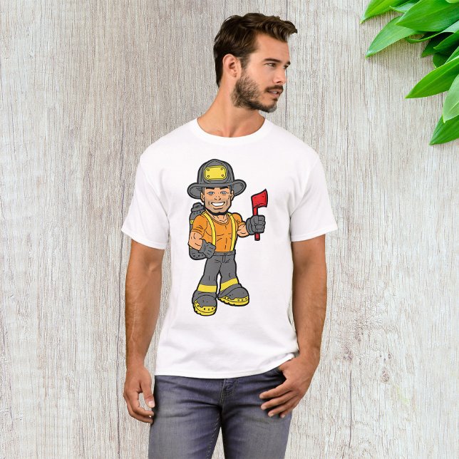 T-shirt Pompier Avec Un Axe (Créateur téléchargé)
