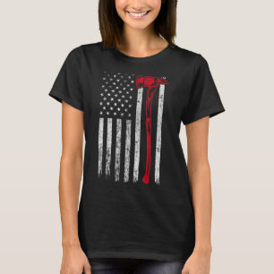T-shirt Pompier Ax Usa Drapeau mince Ligne Rouge Pompier P