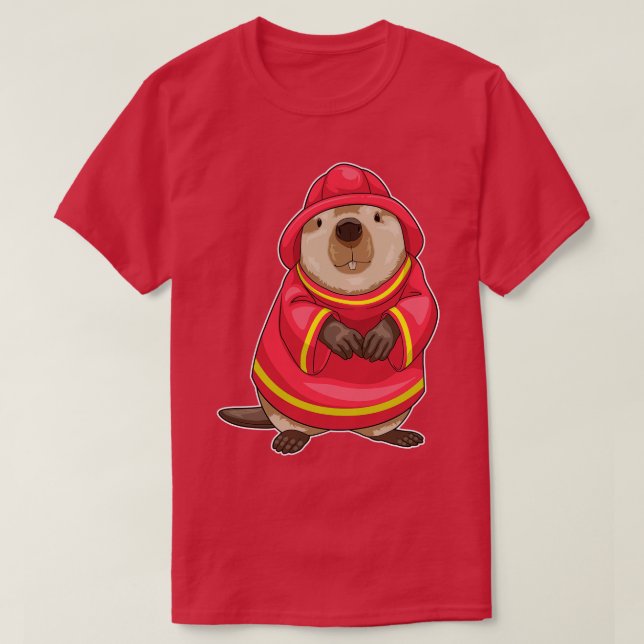 T-shirt Pompier Beaver Service d'incendie (Design devant)