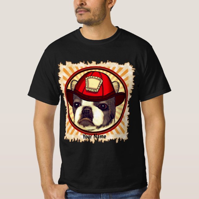 T-shirt pompier Boston Terrier (Devant)
