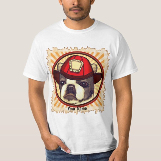 T-shirt pompier Boston Terrier (Devant)