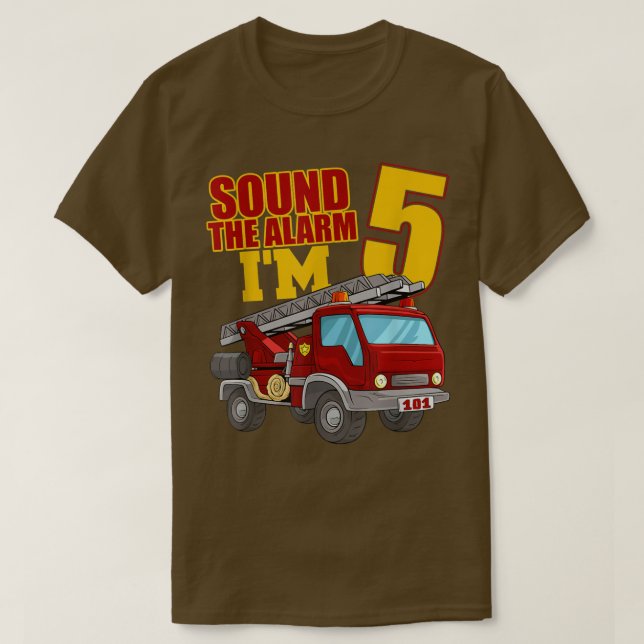 T-shirt Pompier Camion d'incendie Anniversaire Son Alar (Design devant)