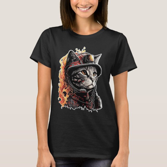 T-shirt Pompier Chat Fire Brigade Chats Fire Service (Devant)