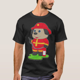 T-shirt Pompier chien Extincteur de feu Caserne de pompier