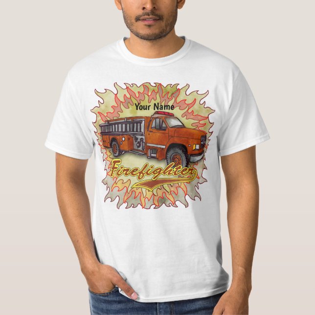 T-shirt Pompier de camion de pompiers furieux (Devant)