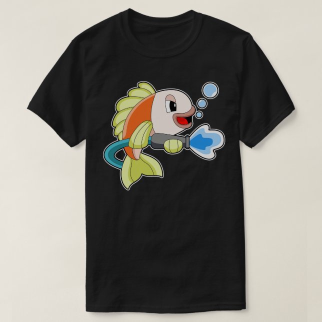 T-shirt Pompier de poisson extincteur (Design devant)