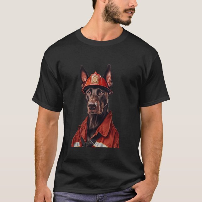 T-shirt Pompier Doberman Pinscher (Devant)