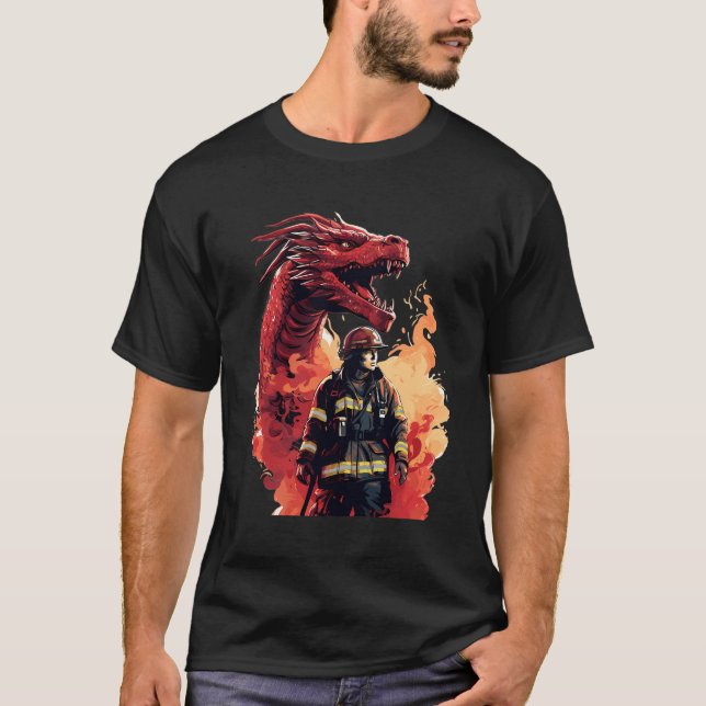 T-shirt Pompier Dragon - Pompier Fireman (Devant)