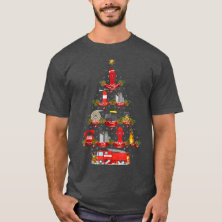 T-shirt Pompier Éclairage Pompier Arbre de Noël