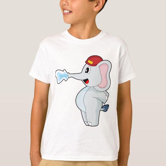 T-shirt Pompier éléphant Casque d'incendie Service d'incen (Devant)