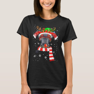 T-shirt Pompier Elf Reindeer Face Noël Pompier