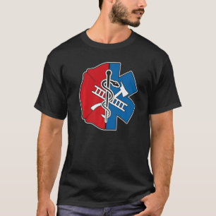 T-shirt Pompier Emt Badge Fière Emt Firefighter