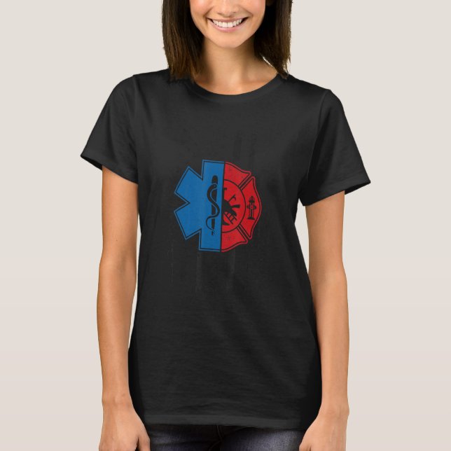 T-shirt Pompier Emt Us Drapeau Emt Pompier Ems 2 (Devant)