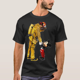 T-shirt pompier et souris Mickey pour Chemise