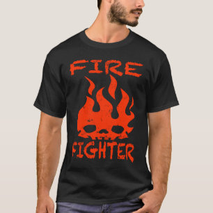 T-shirt Pompier Feu Face Flames Fighter Fighter Fi