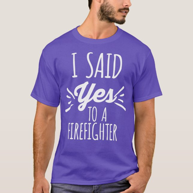 T-shirt Pompier Fiance future épouse Fiançailles (Devant)
