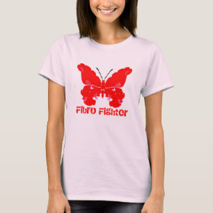 T-shirt pompier Fibro papillon rose T