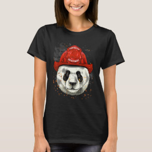 T-shirt Pompier Giant Panda Fire Department Fireman Be