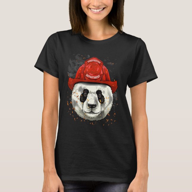 T-shirt Pompier Giant Panda Fire Department Fireman Be (Devant)
