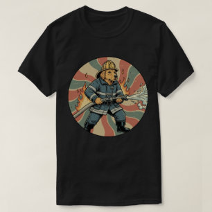 T-shirt Pompier Golden Retriever - Chien Héros Vintage