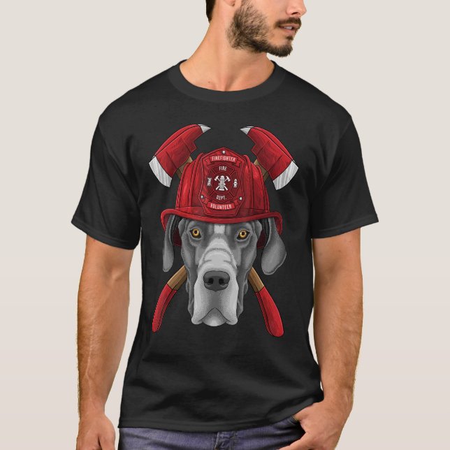 T-shirt Pompier Great Dane Fireman Boys Kids Fire Resc (Devant)