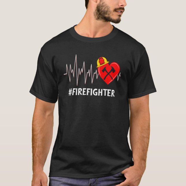 T-shirt Pompier Heartbeat pompier Secourir pompier (Devant)
