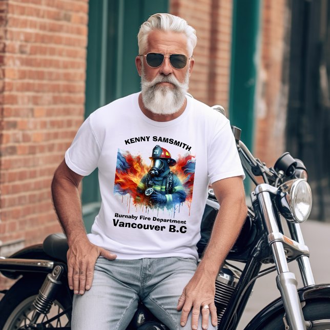 T-shirt Pompier héroïque au milieu des flammes vives (Créateur téléchargé)