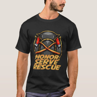 T-shirt Pompier Honor Servir Secourt Fire Fighter