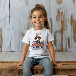 T-shirt Pompier joyeux à bord d'un camion de pompiers dyna