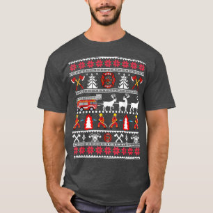 T-shirt Pompier laide pull de Noël, pompier D