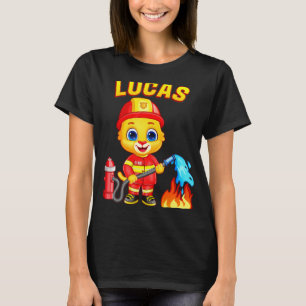 T-shirt Pompier Lucas Pour Enfants Garçons Filles Feu