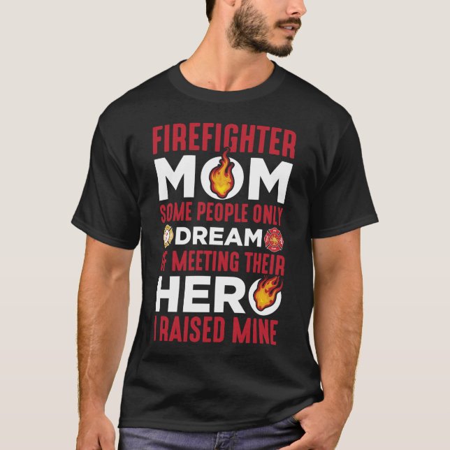 T-shirt Pompier Maman Fils Fils Fils Fête Mère Fier (Devant)
