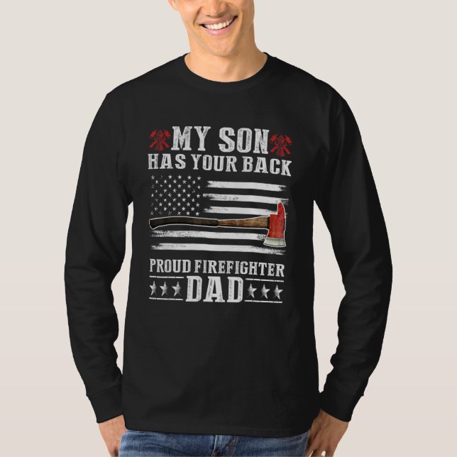 T-shirt Pompier Mon Fils A Votre Fier Pompier Papa (Devant)