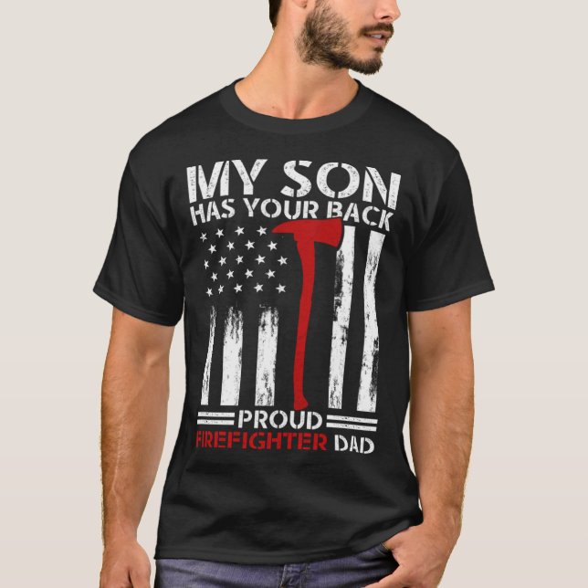 T-shirt Pompier Mon Fils A Votre Fier Pompier Papa (Devant)