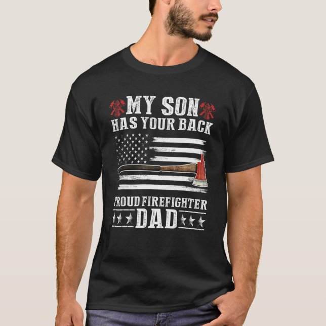 T-shirt Pompier Mon Fils A Votre Fier Pompier Papa (Devant)