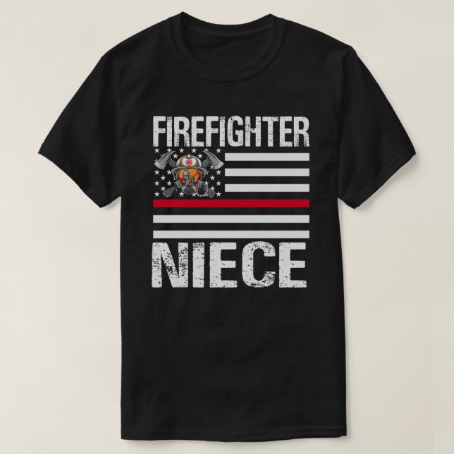 T-shirt Pompier NIECE Support The Mince Red Line US Fla (Design devant)