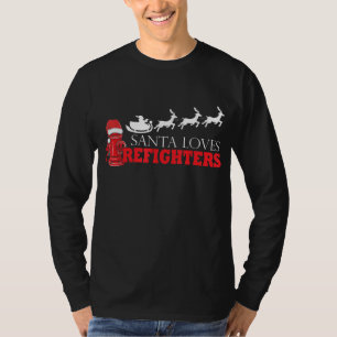 T-shirt Pompier Noël Cadeaux du Père Noël Fireman