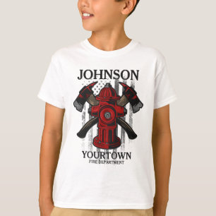 T-shirt Pompier NOM Hydrant Département des pompiers Drape