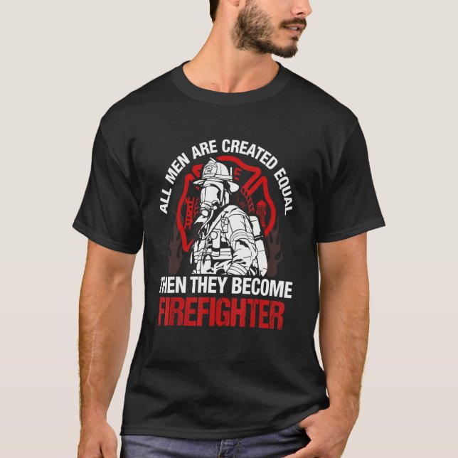 T-shirt Pompier Nous Courons Vers Les Flammes (Devant)