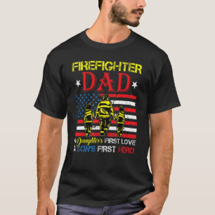T-shirt Pompier papa Fils d'Amour Fils Fils Fils de Fille