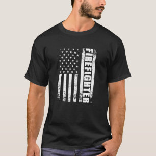 T-shirt Pompier patriotique américain Drapeau américain lu
