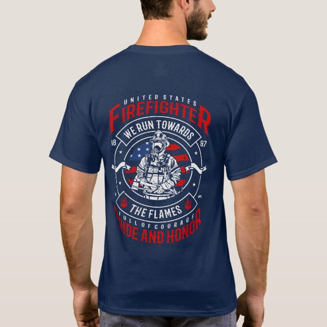 T-shirt Pompier patriotique États-Unis (Dos)