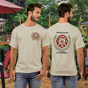 T-shirt Pompier personnalisé Croix maltaise personnalisée