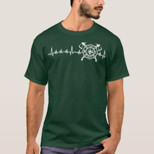 T-shirt Pompier Pulse de coeur Pompier T Chemise