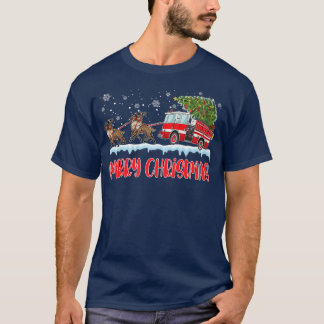 T-shirt Pompier Pyjama de Noël Joyeux Firet d'arbre de Noë
