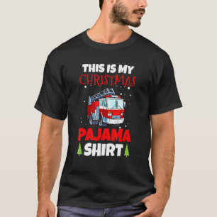 T-shirt Pompier Pyjama de Noël Pompier Camion Pompier Pomp